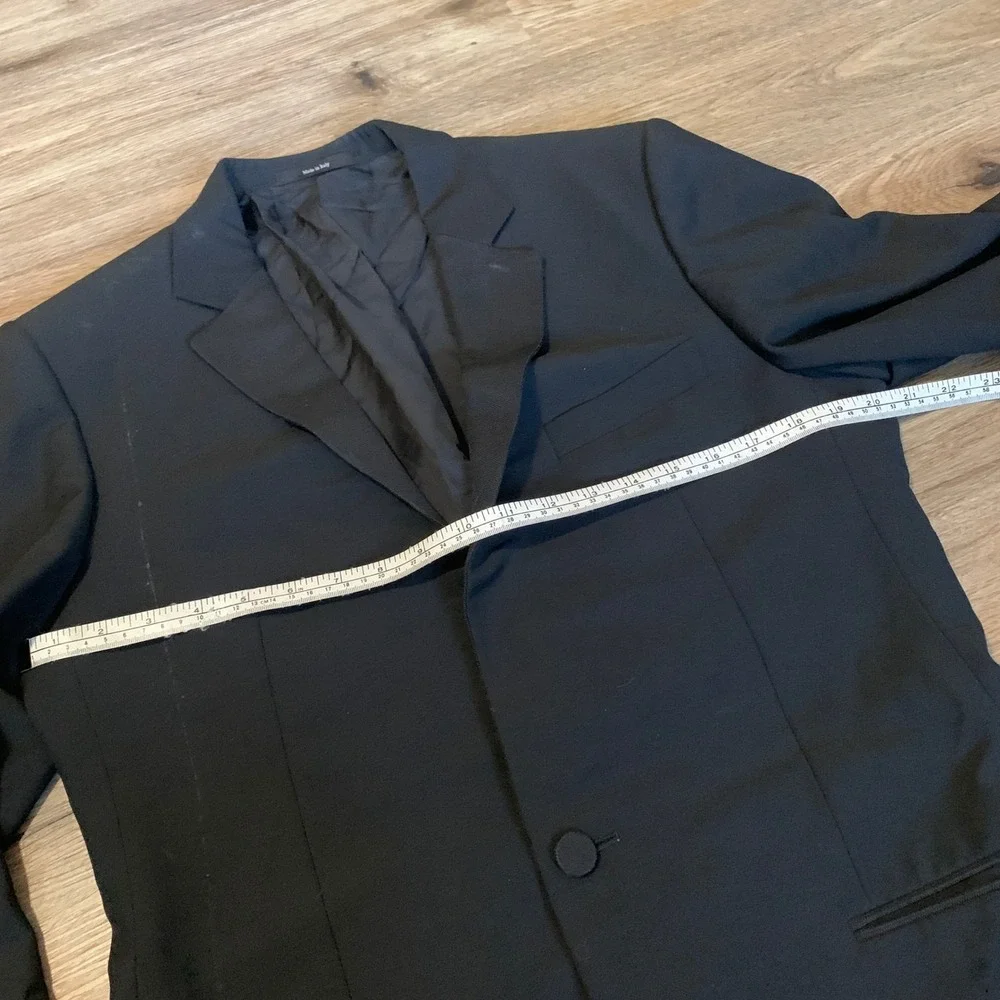 Vintage 1999 Gucci Tom Ford Mens Black Wool Mohair Single Button Jacket Size 48